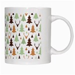 Reindeer Christmas Tree Jungle Art White Mugs Right