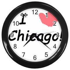 I Heart Chicago  Wall Clocks (black) by SeeChicago