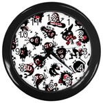 Goofy Monsters Pattern  Wall Clocks (Black) Front