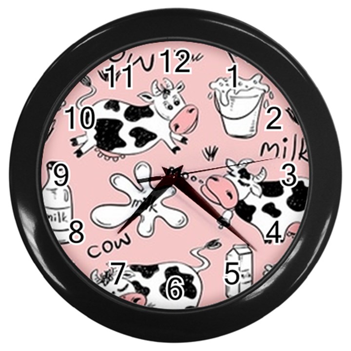 Fresh Milk Cow Pattern Wall Clocks (Black)