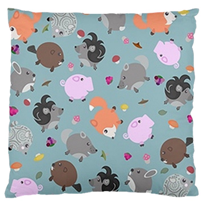 Little Round Animal Friends Standard Flano Cushion Case (One Side)