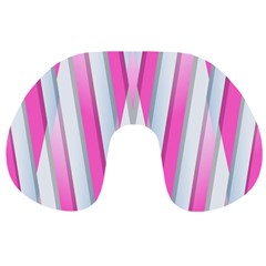 Geometric 3d Design Pattern Pink Travel Neck Pillows by Celenk