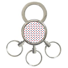 Patriotic Red White Blue Stars Usa 3-ring Key Chains by Celenk