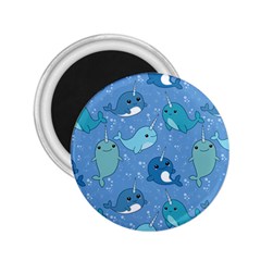 Cute Narwhal Pattern 2 25  Magnets by Bigfootshirtshop