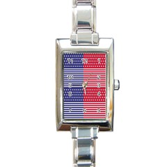 American Flag Patriot Red White Rectangle Italian Charm Watch by Celenk