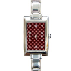 Sexy Red And Black Polka Dot Rectangle Italian Charm Watch by PodArtist