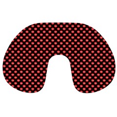 Sexy Red And Black Polka Dot Travel Neck Pillows by PodArtist