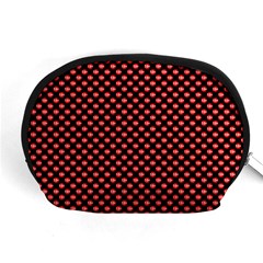 Sexy Red And Black Polka Dot Accessory Pouches (medium)  by PodArtist