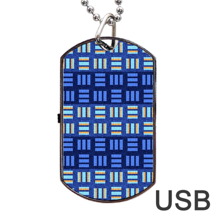 Textiles Texture Structure Grid Dog Tag USB Flash (Two Sides)