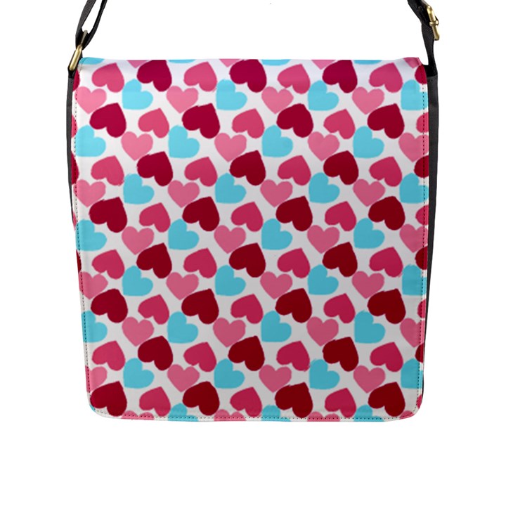 Bold Valentine Heart Flap Messenger Bag (L) 