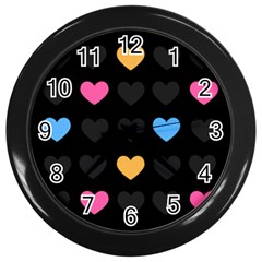 Emo Heart Pattern Wall Clocks (black) by Bigfootshirtshop