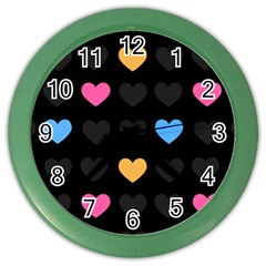 Emo Heart Pattern Color Wall Clocks by Bigfootshirtshop