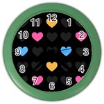 Emo Heart Pattern Color Wall Clocks Front