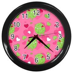 Monster Love Pattern Wall Clocks (black) by Bigfootshirtshop