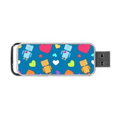 Robot Love Pattern Portable Usb Flash (two Sides) by Bigfootshirtshop