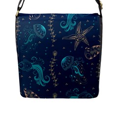 Arabesque Vintage Graphic Nature Flap Messenger Bag (l)  by Bigfootshirtshop