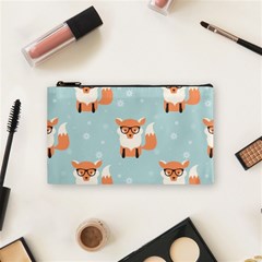 Cute Fox Pattern Cosmetic Bag (small)  by Bigfootshirtshop