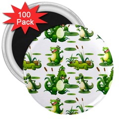 Crocodiles In The Pond 3  Magnets (100 Pack) by Bigfootshirtshop