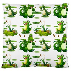 Crocodiles In The Pond Standard Flano Cushion Case (one Side) by Bigfootshirtshop