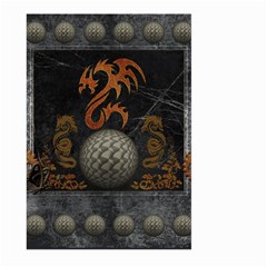 Awesome Tribal Dragon Made Of Metal Large Garden Flag (two Sides) by FantasyWorld7