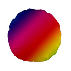 Spectrum Background Rainbow Color Standard 15  Premium Flano Round Cushions by Celenk