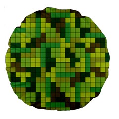 Tetris Camouflage Forest Large 18  Premium Round Cushions by jumpercat