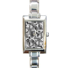 Tetris Camouflage Urban Rectangle Italian Charm Watch by jumpercat