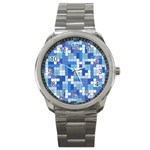 Tetris Camouflage Marine Sport Metal Watch Front