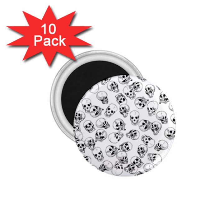 A Lot Of Skulls White 1.75  Magnets (10 pack) 