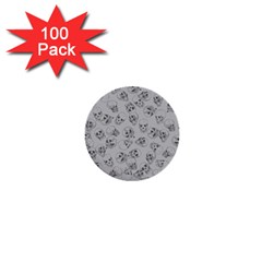 A Lot Of Skulls Grey 1  Mini Buttons (100 Pack)  by jumpercat