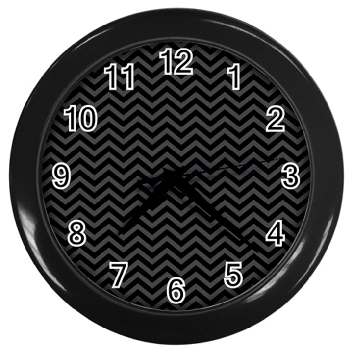 Dark Chevron Wall Clocks (Black)