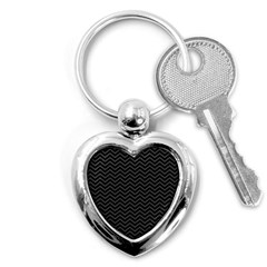 Dark Chevron Key Chains (heart)  by jumpercat