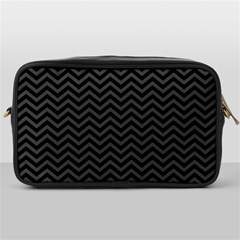 Dark Chevron Toiletries Bags by jumpercat