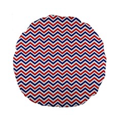 Navy Chevron Standard 15  Premium Flano Round Cushions by jumpercat