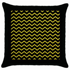 Yellow Chevron Throw Pillow Case (black) by jumpercat