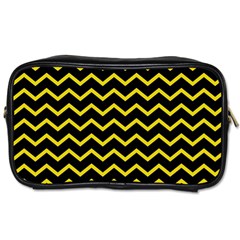 Yellow Chevron Toiletries Bags 2-side by jumpercat