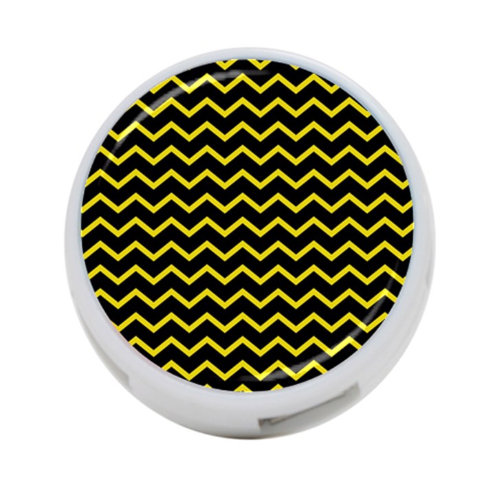 Yellow Chevron 4-Port USB Hub (Two Sides) 