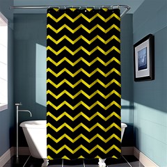 Yellow Chevron Shower Curtain 36  X 72  (stall)  by jumpercat