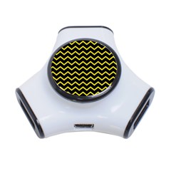 Yellow Chevron 3-port Usb Hub by jumpercat