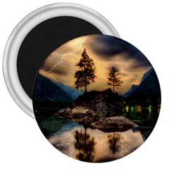 Sunset Dusk Sky Clouds Lightning 3  Magnets by BangZart