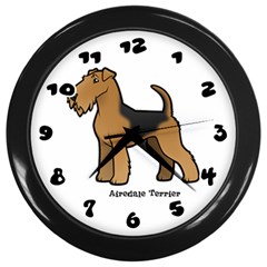 Airedale Terrier Wall Clocks (black) by Bigfootshirtshop