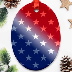 America Patriotic Red White Blue Oval Ornament (two Sides) by BangZart