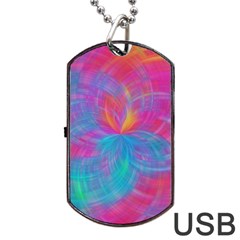 Abstract Fantastic Fractal Gradient Dog Tag Usb Flash (two Sides) by BangZart