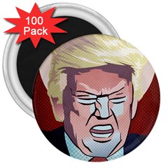 Donald Trump Pop Art President Usa 3  Magnets (100 Pack) by BangZart