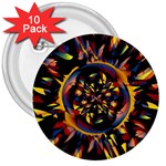 Spiky Abstract 3  Buttons (10 pack)  Front