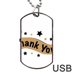 Thank You Lettering Thank You Ornament Banner Dog Tag Usb Flash (two Sides) by BangZart