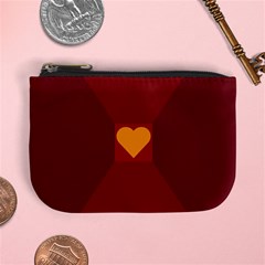 Heart Red Yellow Love Card Design Mini Coin Purses by BangZart