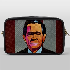 George W Bush Pop Art President Usa Toiletries Bags by BangZart