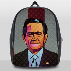 George W Bush Pop Art President Usa School Bag (xl) by BangZart