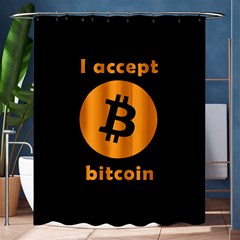 I Accept Bitcoin Shower Curtain 60  X 72  (medium)  by Valentinaart